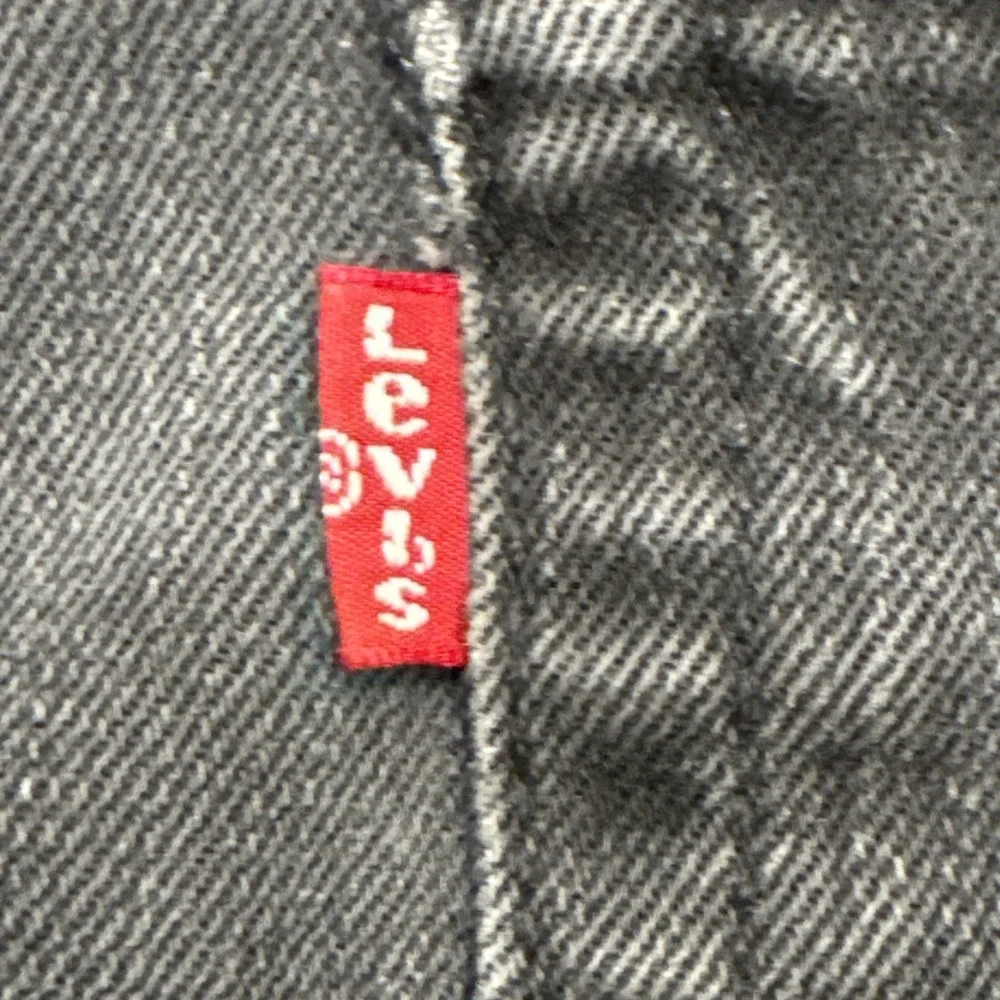 Levi's 502 Tapered Jeans‎ Mens 34x32 Black Charcoal Denim Regular Fit #526